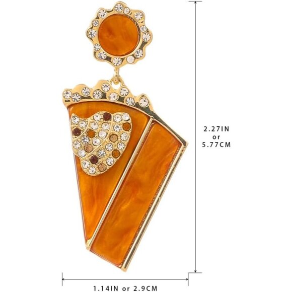 Pumpkin Pie Cake Turkey Bonfire Earrings for Women Dangling Jewelry - Picture 6 of 6